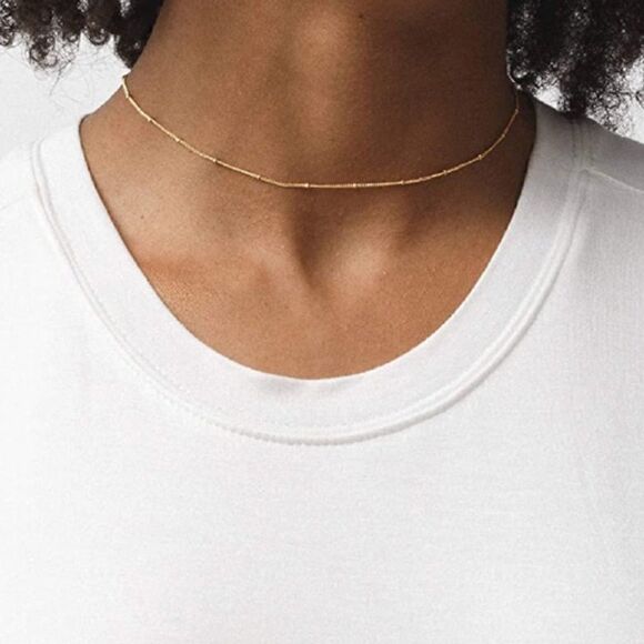 Set of two 14 Choker layering Chain Necklaces - Picture 4 of 9